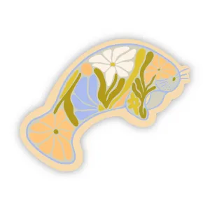 Floral Manatee Sticker