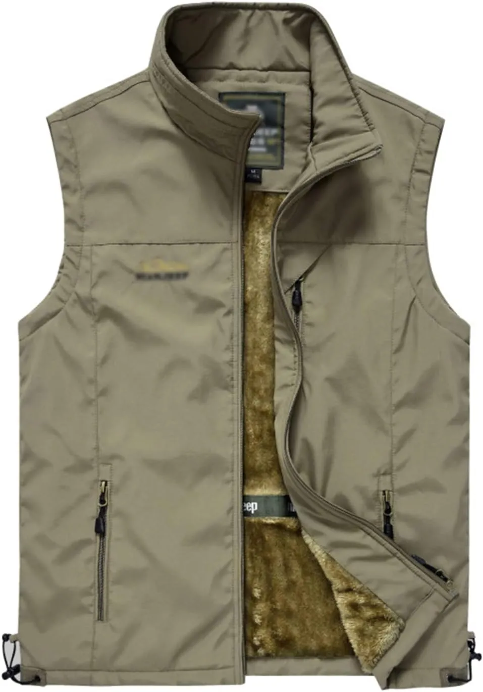 Flygo Men's Casual Lightweight Outdoor Travel Fishing Hunting Vest Jacket with Pockets