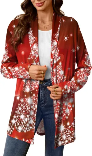 For G and PL Womens Christmas Holiday Long Sleeve Ugly Cardigan