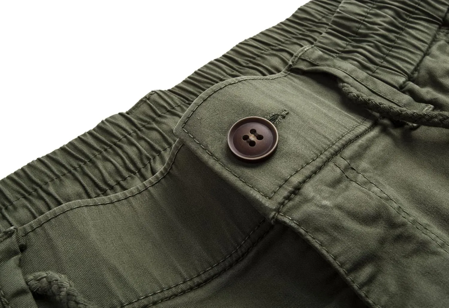 FOURSTEEDS Women's Mid Rise Drawstring Elastic Waist Multi-Pocket Outdoor Sport Cotton Camping Hiking Cargo Pants