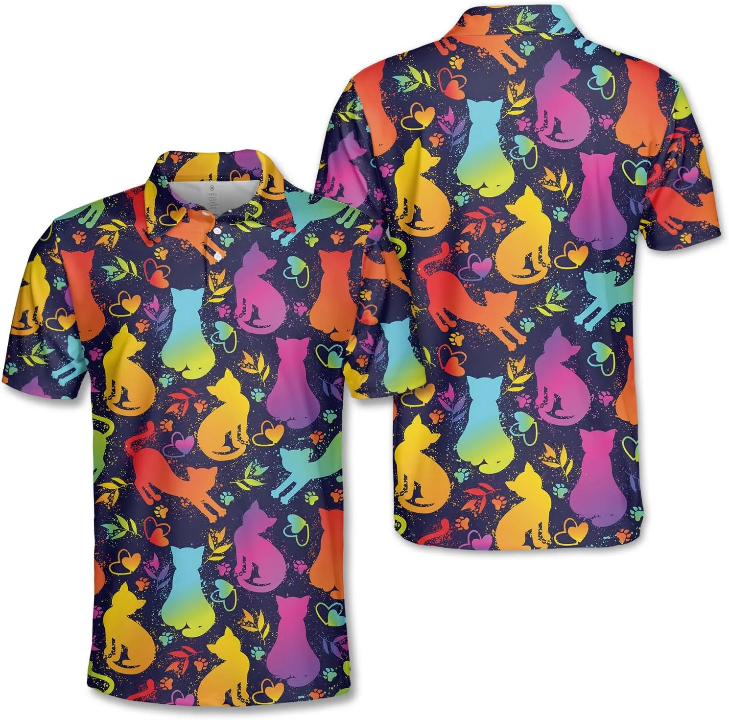 Funny Golf Shirts for Men Dry Fit, Tropical Hawaiian Golf Polo Shirt, Mens Golf Polos Golfing