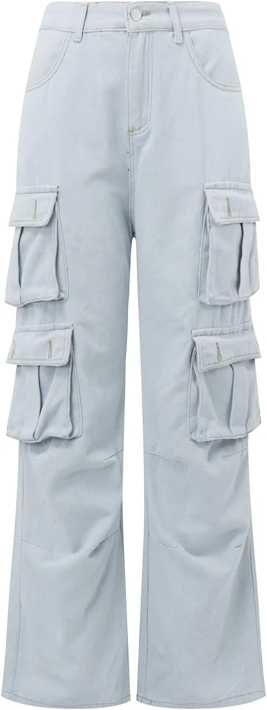 FZVYD Cute Jeans for Women Star Patchwork Pants High Waisted Straight Leg Baggy Jean Casual Baggy 2024 Trendy Streetwear
