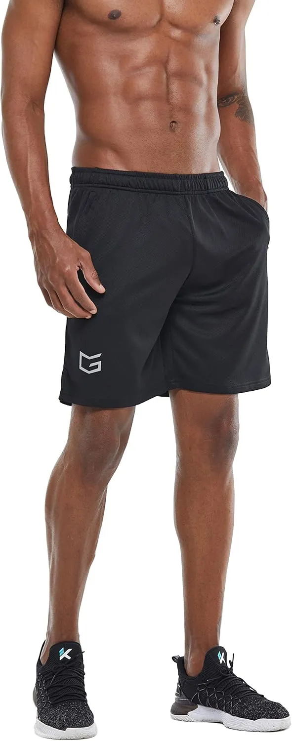 G Gradual Men's 2 Pack 7" Workout Running Shorts Quick Dry Lightweight Gym Shorts with Zip Pockets