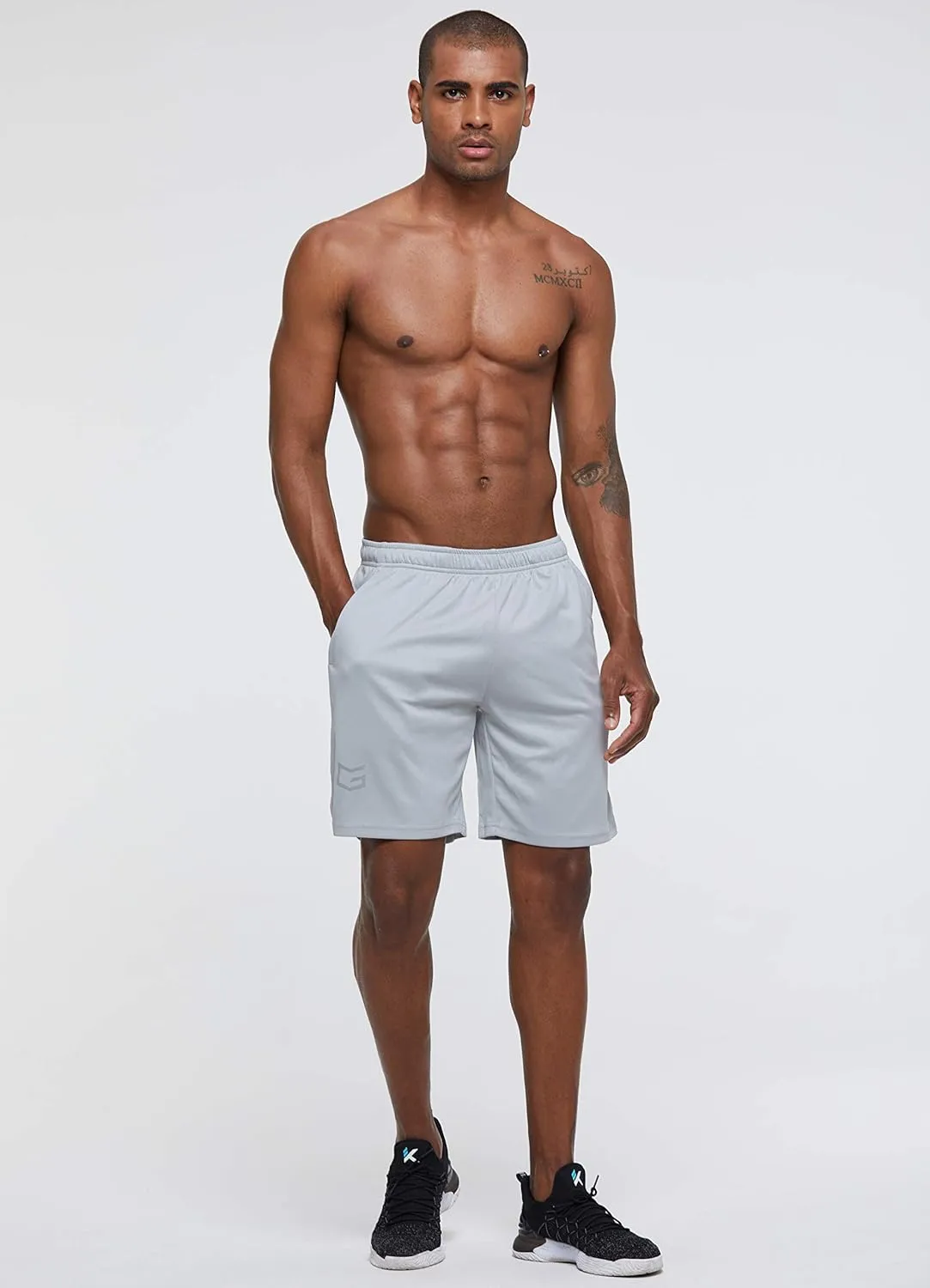 G Gradual Men's 2 Pack 7" Workout Running Shorts Quick Dry Lightweight Gym Shorts with Zip Pockets