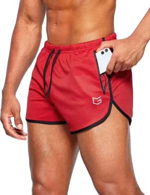 G Gradual Men's Running Shorts 3 Inch Quick Dry Gym Athletic Jogging Shorts with Zipper Pockets