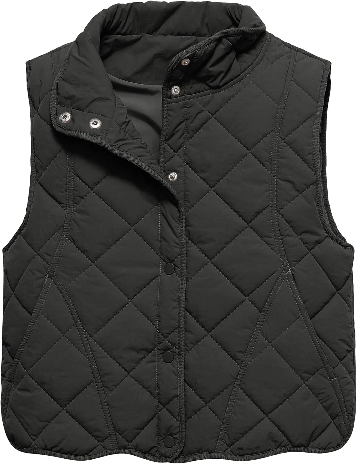 Gacaky Women's Puffer Vest Sleeveless Button Down Outerwear Warm Quilted Lightweight Down Winter Jackets Coats