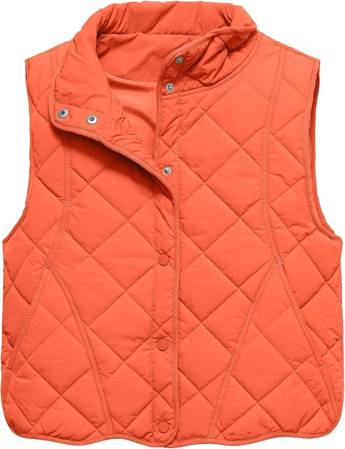 Gacaky Women's Puffer Vest Sleeveless Button Down Outerwear Warm Quilted Lightweight Down Winter Jackets Coats