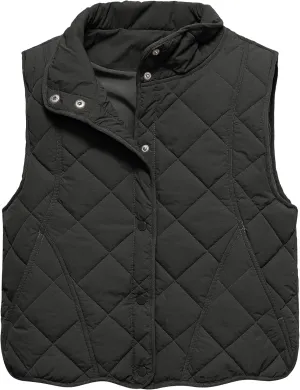 Gacaky Women's Puffer Vest Sleeveless Button Down Outerwear Warm Quilted Lightweight Down Winter Jackets Coats