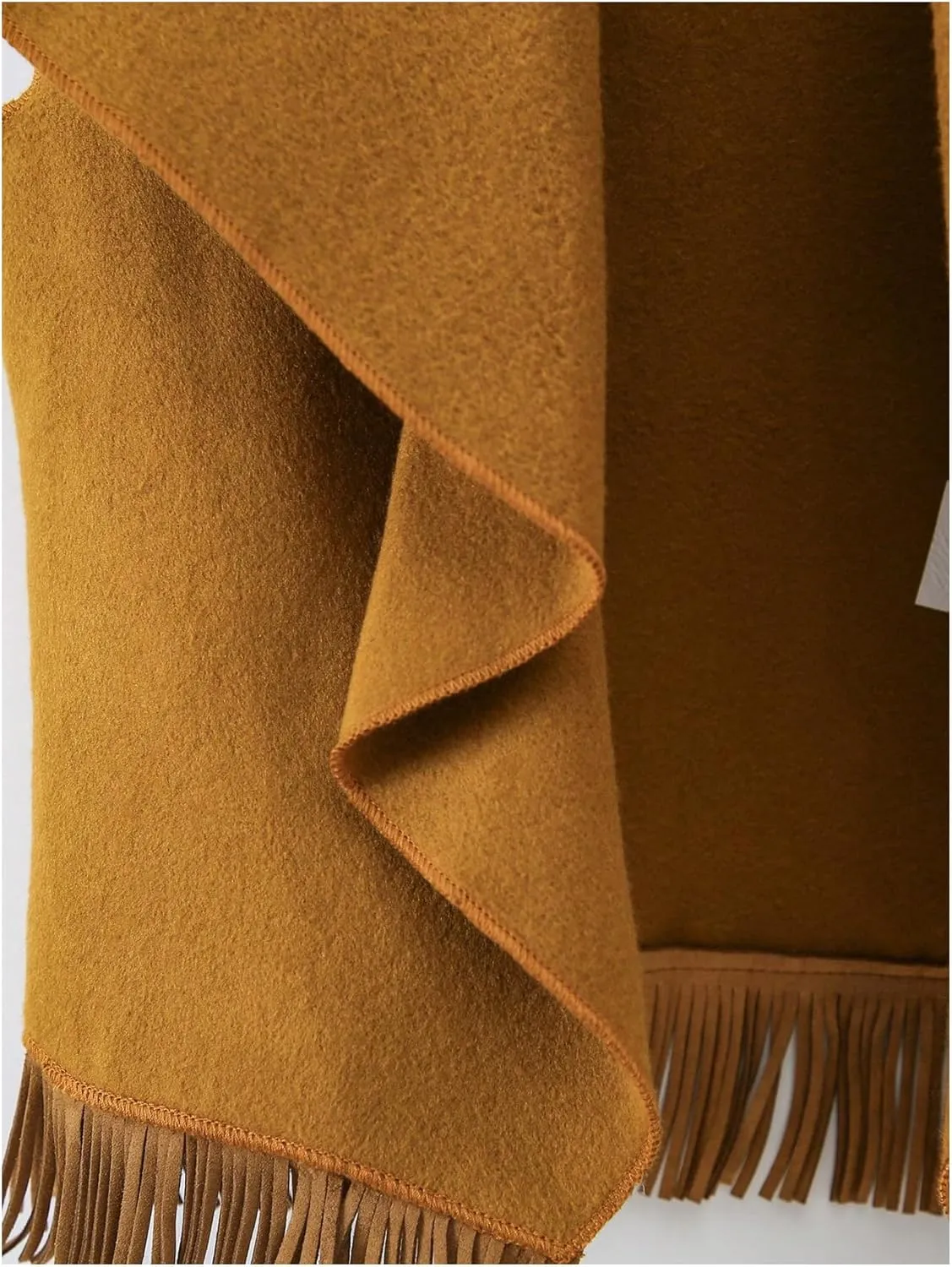GORGLITTER Girl's Fringe Sleeveless Blazer Open Front Coat