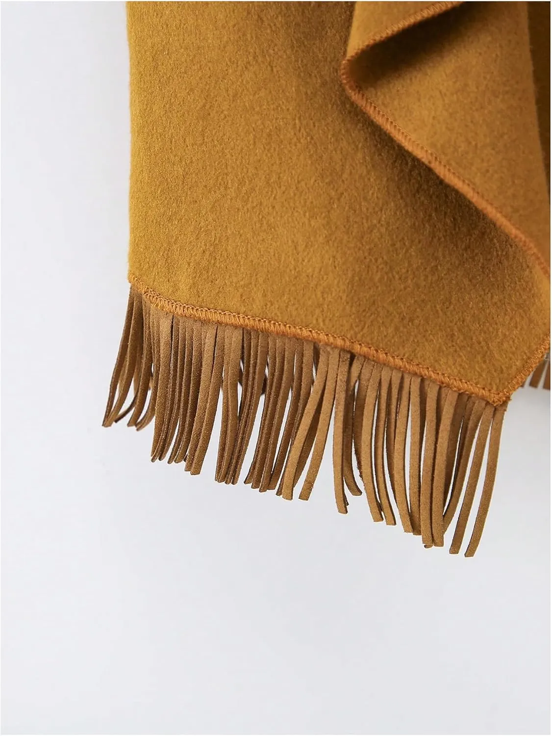 GORGLITTER Girl's Fringe Sleeveless Blazer Open Front Coat