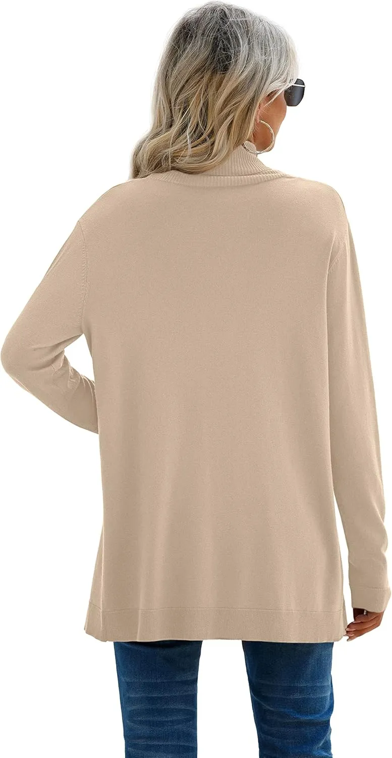 GRECERELLE Women's Long Sleeve Open Front Lightweight Casual Business Dressy Cardigan Sweater Fall Winter