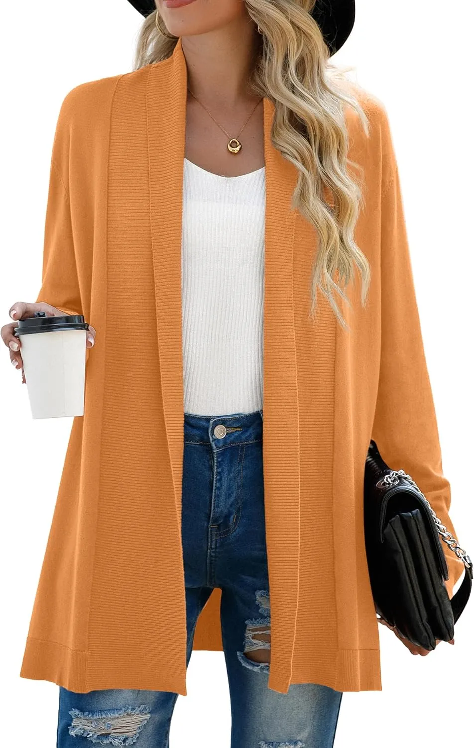GRECERELLE Women's Long Sleeve Open Front Lightweight Casual Business Dressy Cardigan Sweater Fall Winter