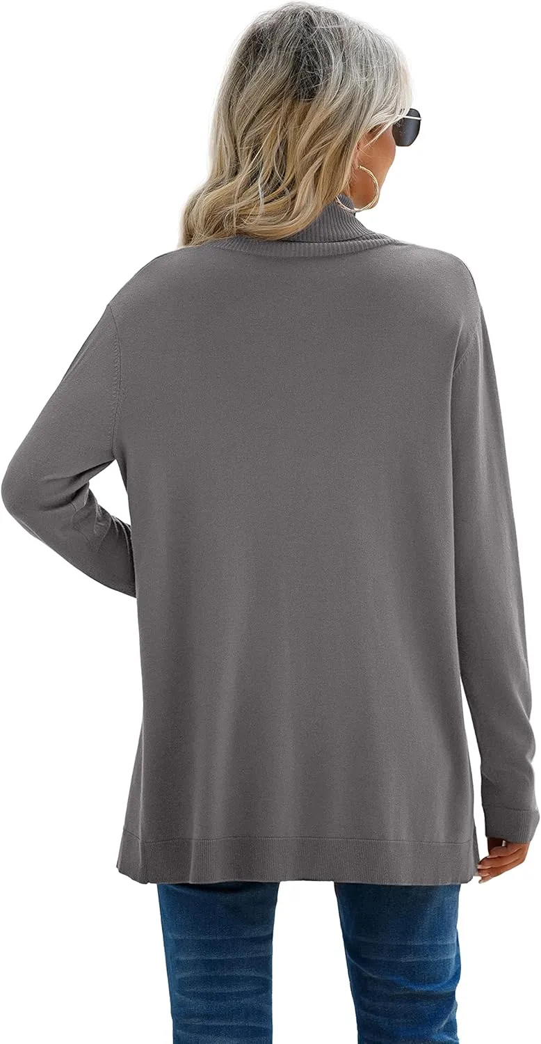 GRECERELLE Women's Long Sleeve Open Front Lightweight Casual Business Dressy Cardigan Sweater Fall Winter