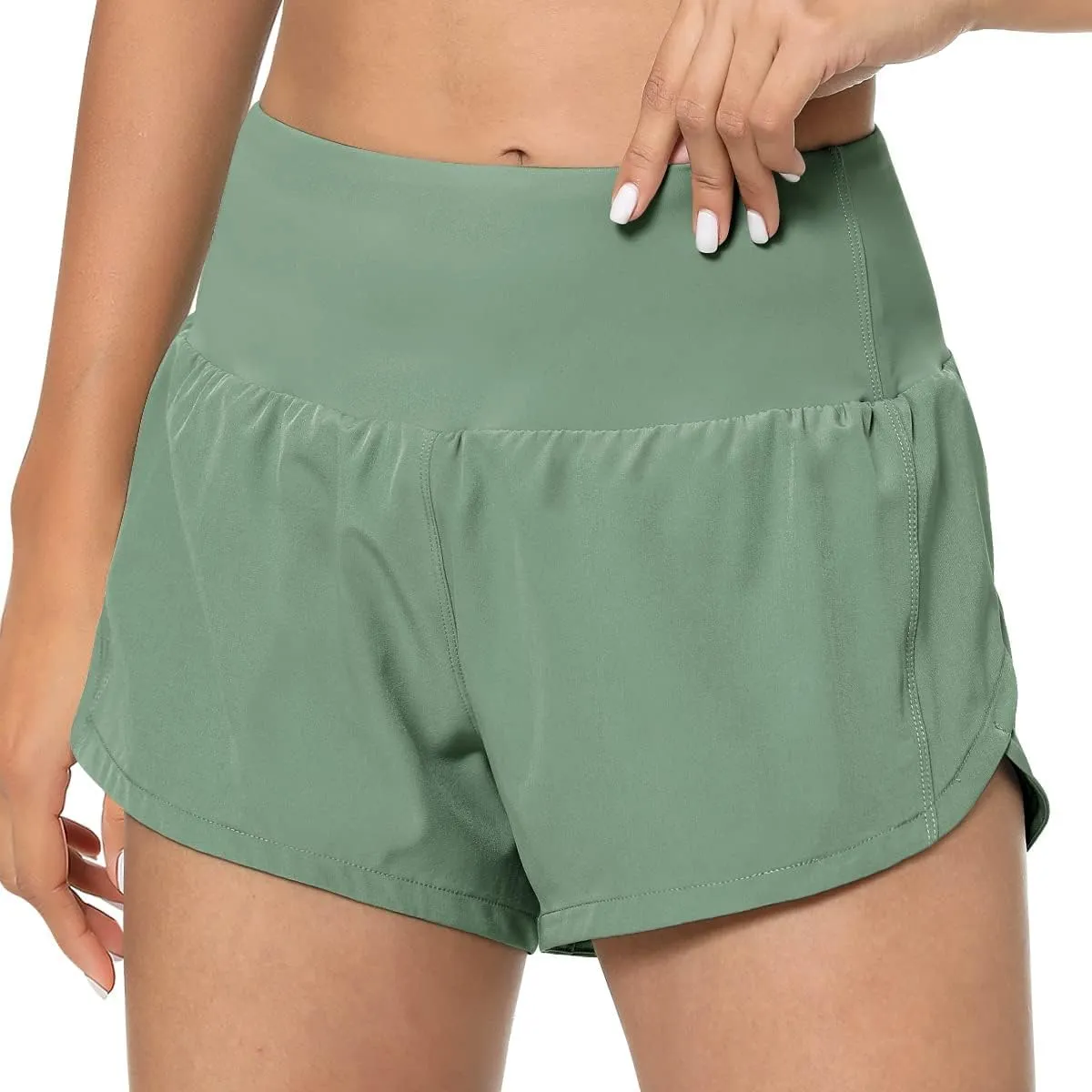 GYM RAINBOW Womens High Waisted Athletic Shorts Lightweight Quick Dry Workout Gym Running Shorts with Pockets