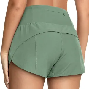 GYM RAINBOW Womens High Waisted Athletic Shorts Lightweight Quick Dry Workout Gym Running Shorts with Pockets