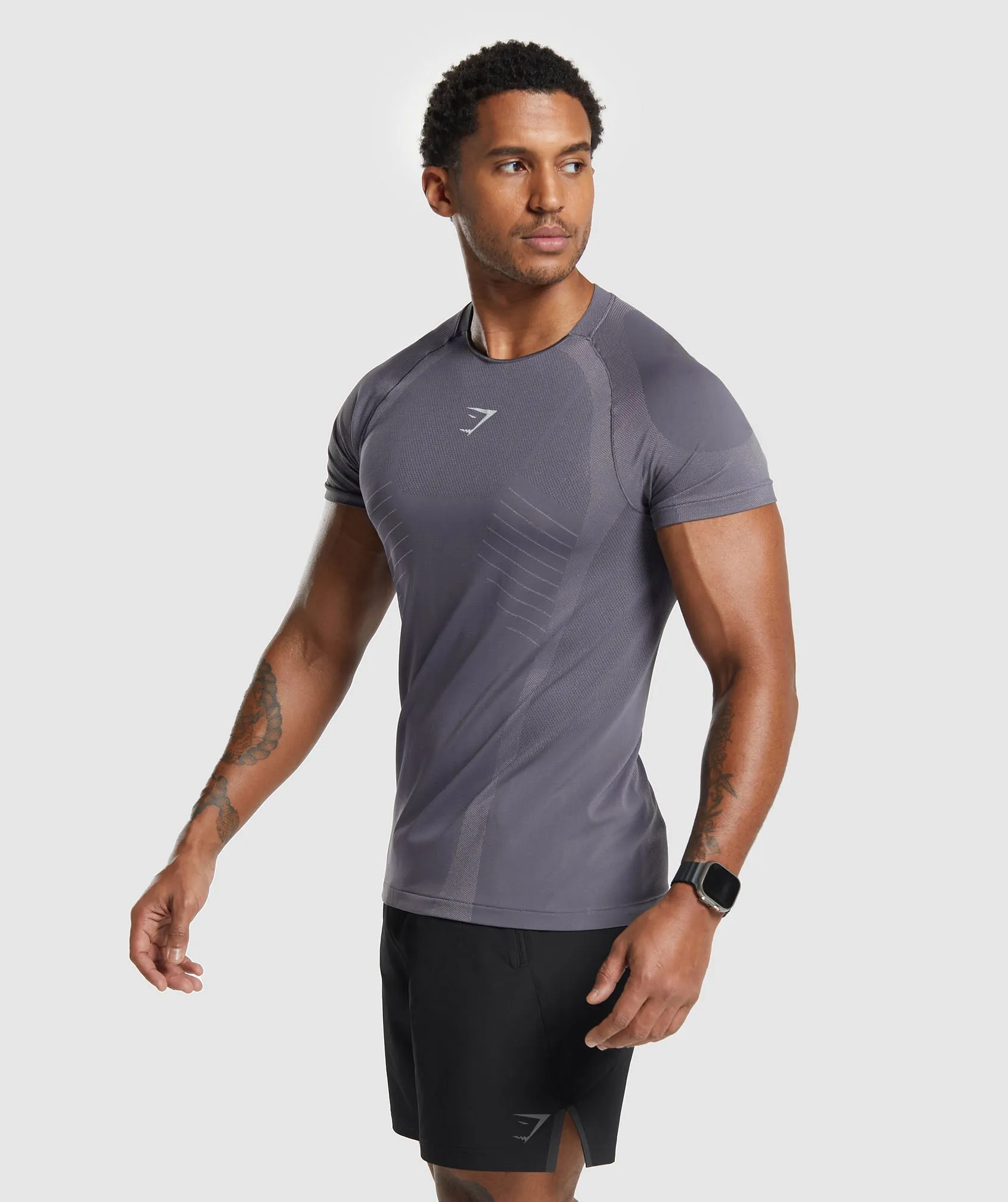 Gymshark Apex Seamless T-Shirt - Dark Grey/Light Grey