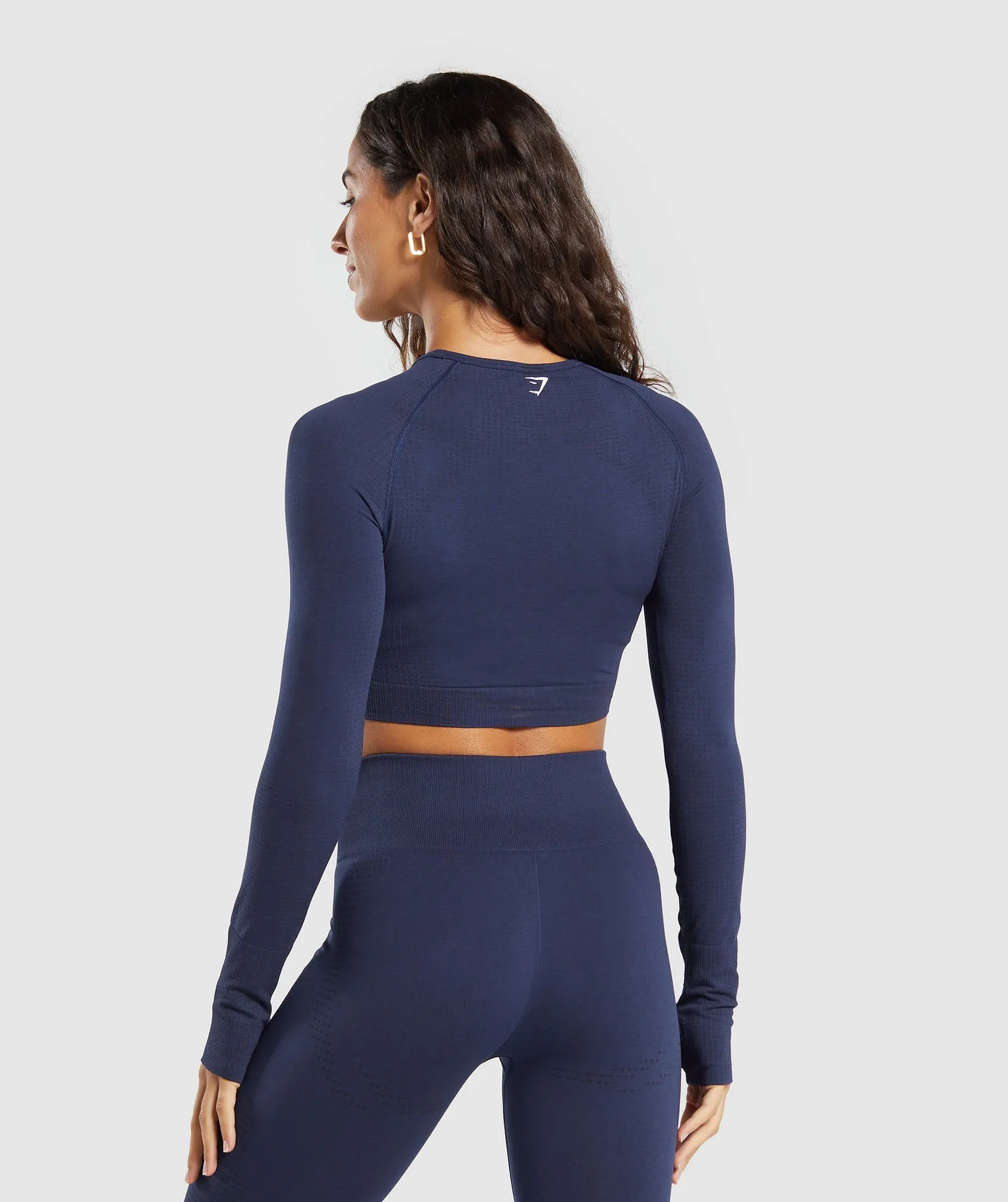 Gymshark Vital Seamless Crop Top - Heavy Blue/ Marl