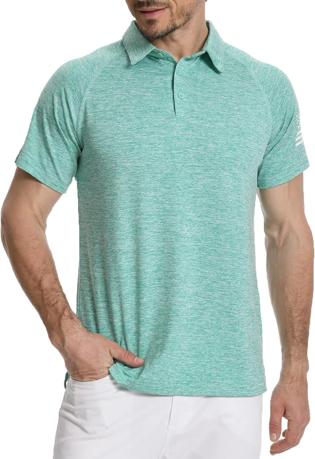 H HYFOL Mens Golf Shirt Moisture Wicking Quick-Dry Short Sleeve Casual Patriotic Polo Shirts for Men