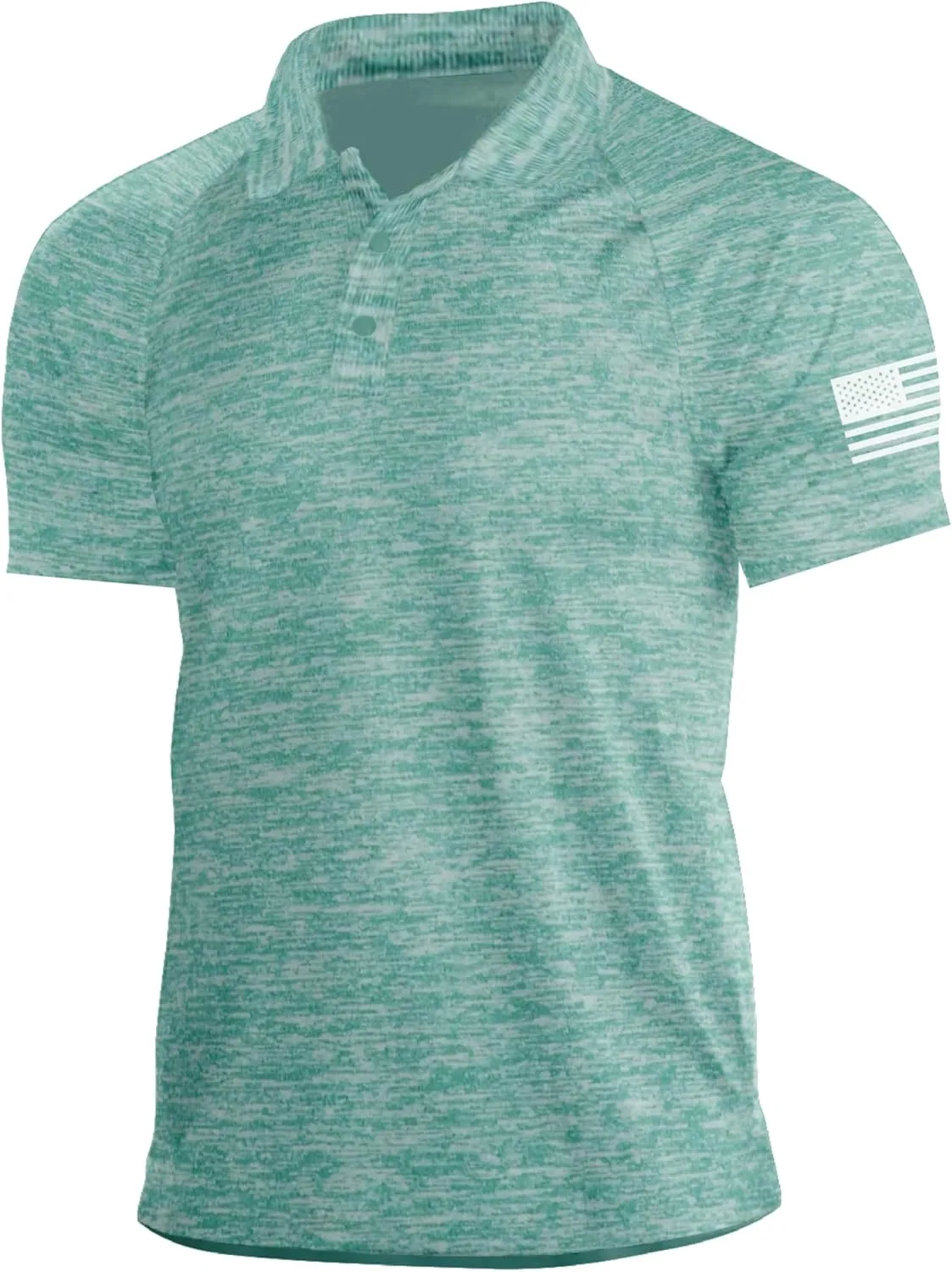 H HYFOL Mens Golf Shirt Moisture Wicking Quick-Dry Short Sleeve Casual Patriotic Polo Shirts for Men