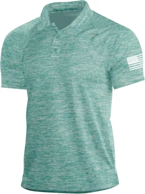 H HYFOL Mens Golf Shirt Moisture Wicking Quick-Dry Short Sleeve Casual Patriotic Polo Shirts for Men