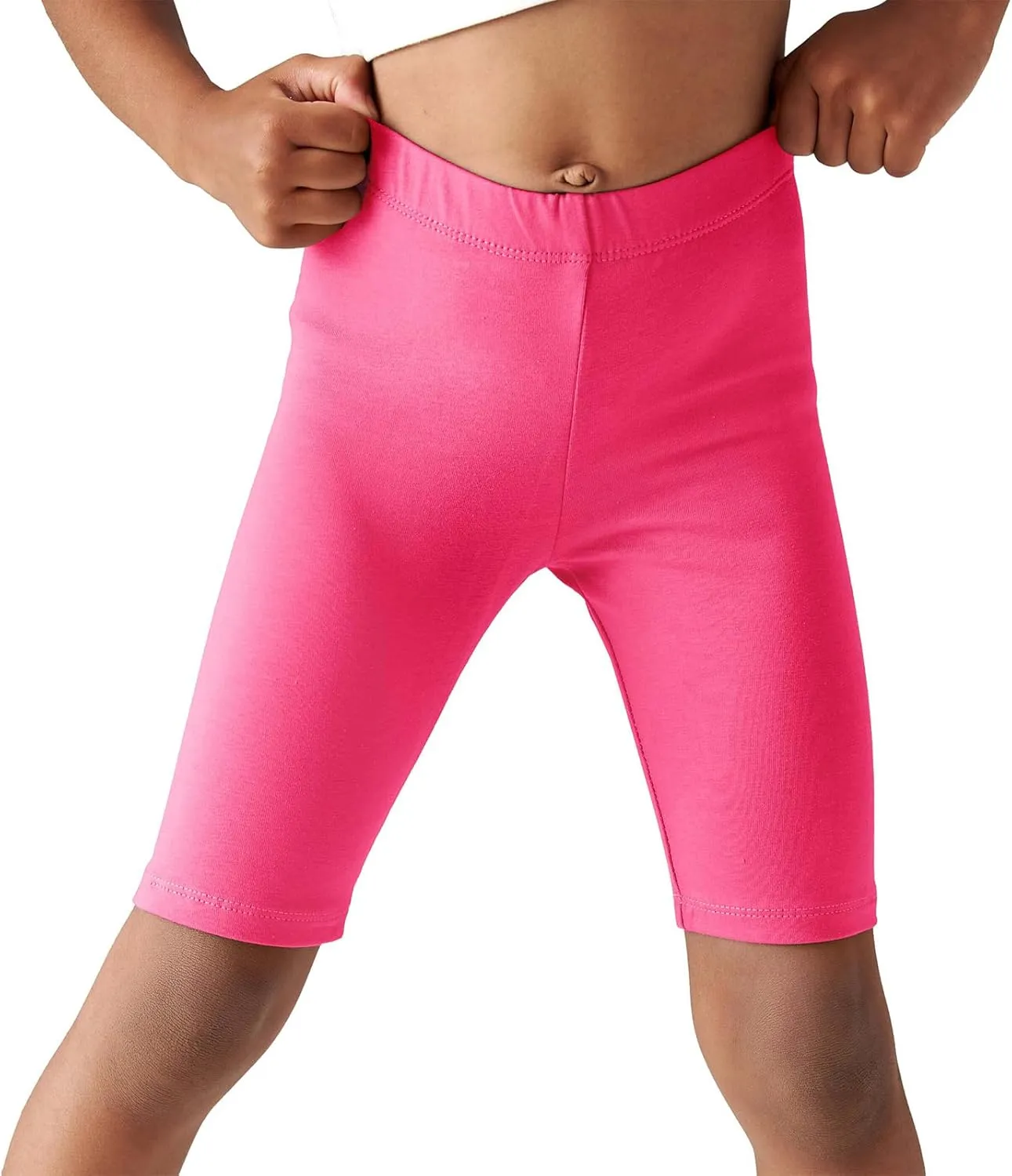 Haloumoning Girls Bike Shorts Kids Athletic Volleyball Shorts Comfy Under Dress Dance Short Leggings 5-14 Years
