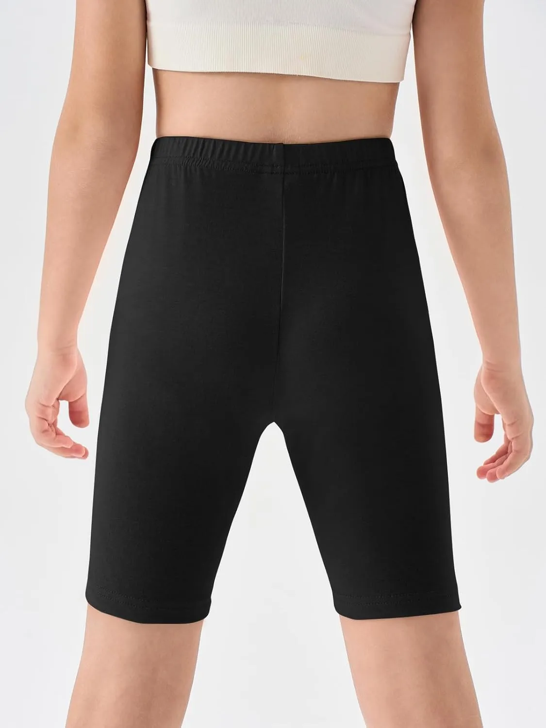 Haloumoning Girls Bike Shorts Kids Athletic Volleyball Shorts Comfy Under Dress Dance Short Leggings 5-14 Years