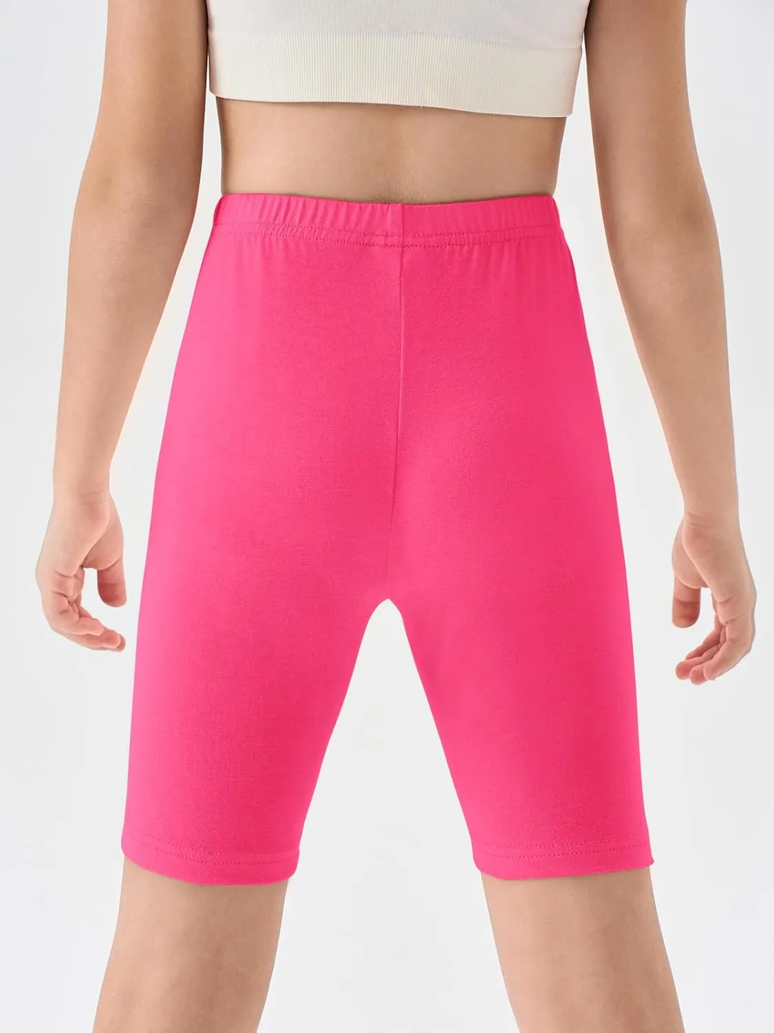 Haloumoning Girls Bike Shorts Kids Athletic Volleyball Shorts Comfy Under Dress Dance Short Leggings 5-14 Years