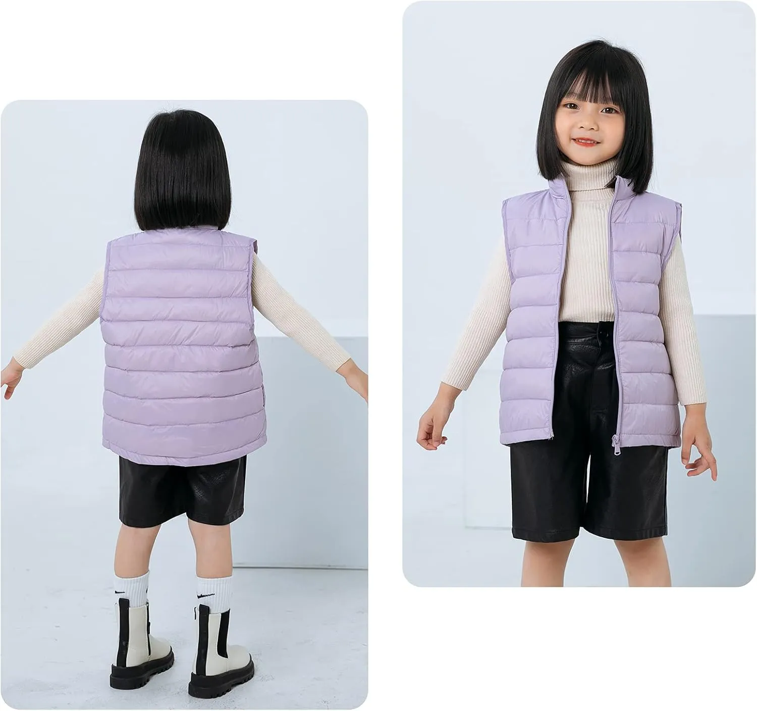 Happy Cherry Kids Winter Snow Puffer Down Vest Softshell Quilted Padded Sleeveless Jacket Ultra Light Waistcoat 4-12 Years