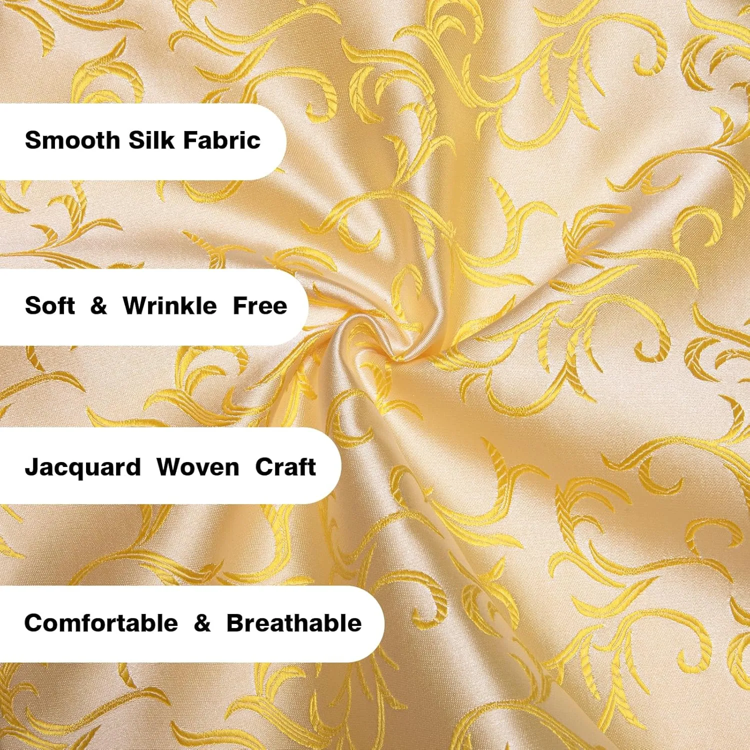 Hi-Tie Silk Mens Suit Vest Tie and Bowtie Lapel Pin Gold Tie Clip Paisley Floral Waistcoat 8PCS Set Tuxedo Wedding Party