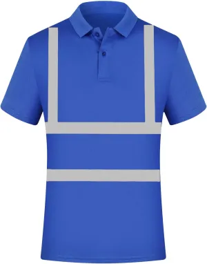 High Visibility Shirts for Men Quick Dry Safety T Shirts with Reflective Strips Short Sleeve Mesh Hi Vis Work Tops