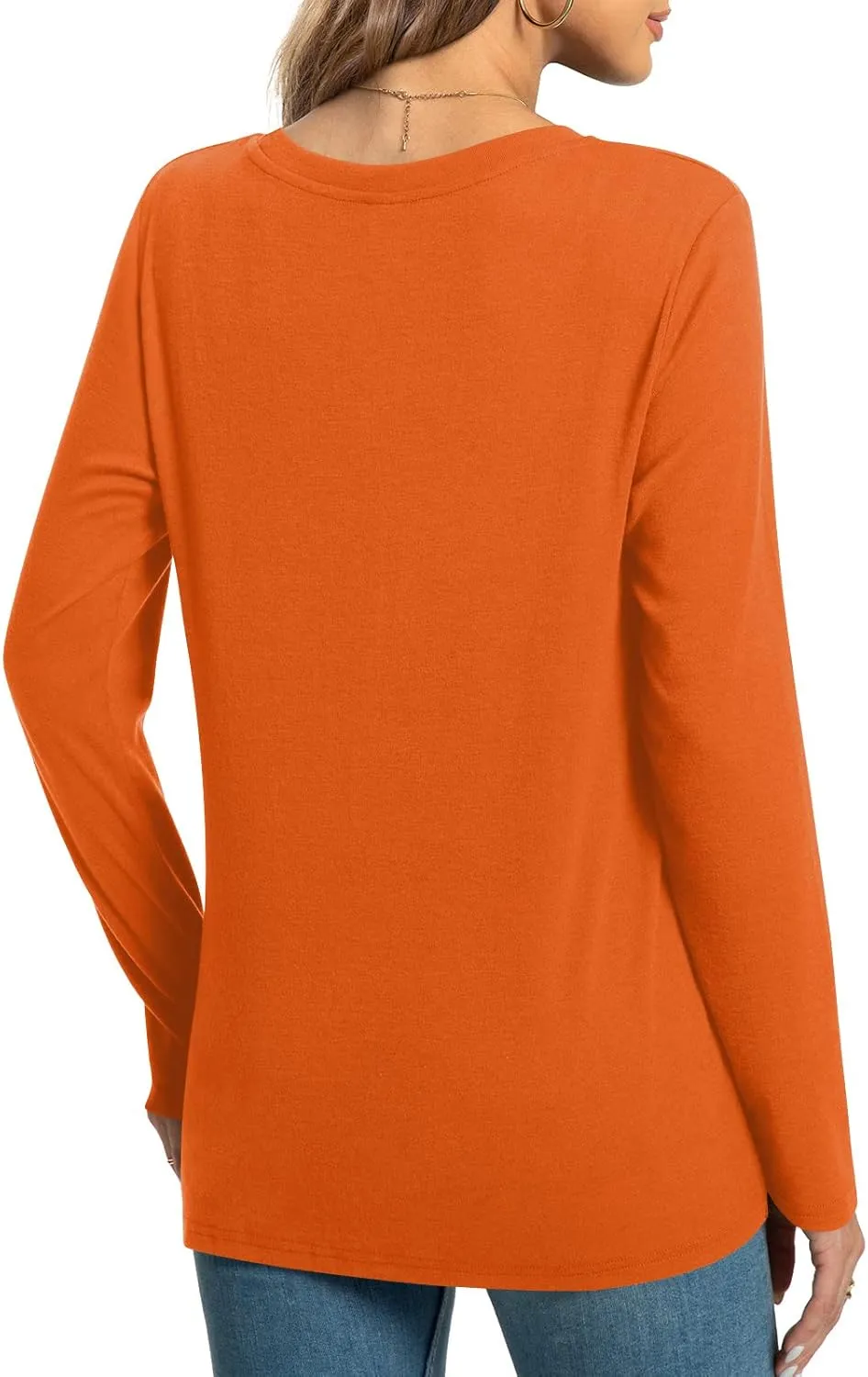 HOTGIFT Women's Long Sleeve Tunic Tops Casual Crewneck T-Shirts Front Twist Top Tee Blouse For Leggings