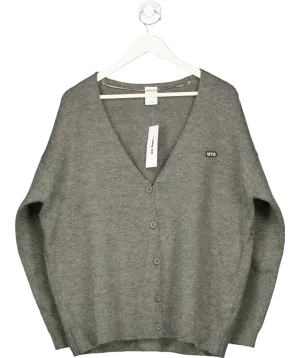 iets frans Grey Super Soft Grandad V-neck Cardigan UK XL