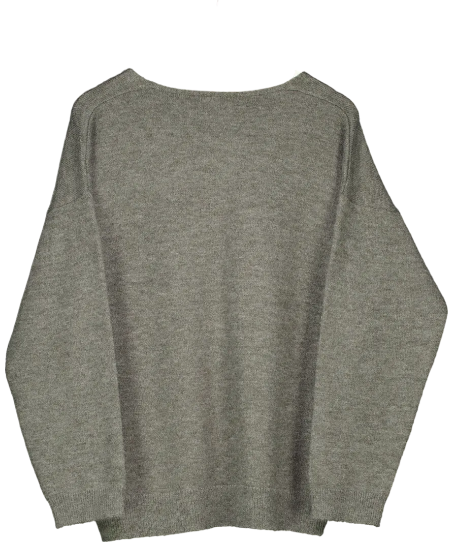 iets frans Grey Super Soft Grandad V-neck Cardigan UK XL