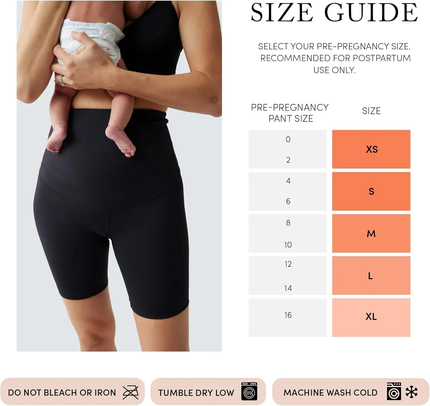 Ingrid & Isabel Postpartum Bike Shorts - Compression Shorts for Women - Great for Tummy Control and Postpartum Support