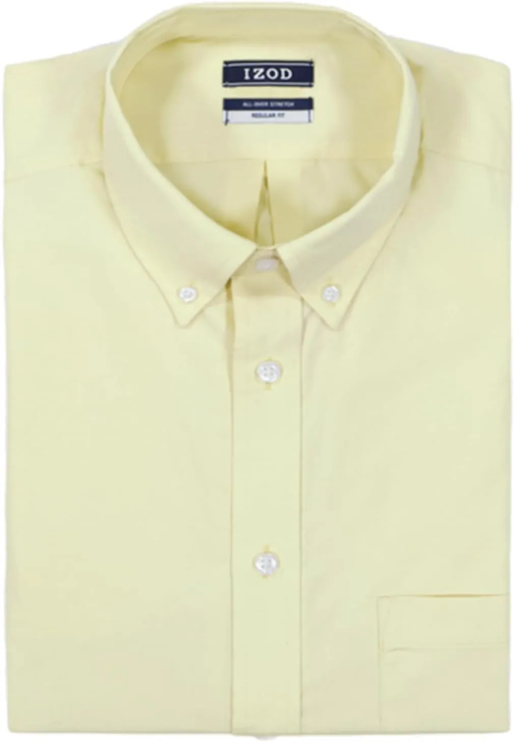 IZOD Men's Dress Shirt Regular Fit Long Sleeve Wrinkle Free Stretch Button Down Collar