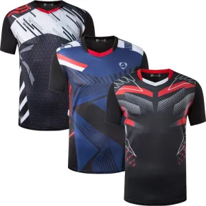 jeansian Men's 3 Packs Athletic Quick Dry Fit Short Sleeve Sport T-Shirt Tshirts Tee Shirt Tennis Golf Bowling LSL182