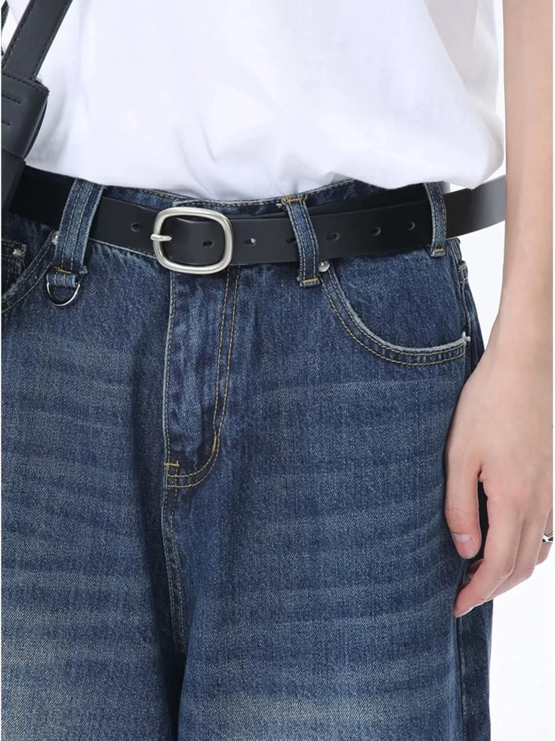 Jorts Women's & Men's Black Denim Shorts Jean Shorts Y2k Style Long Jorts Wide Leg Baggy with Pockets