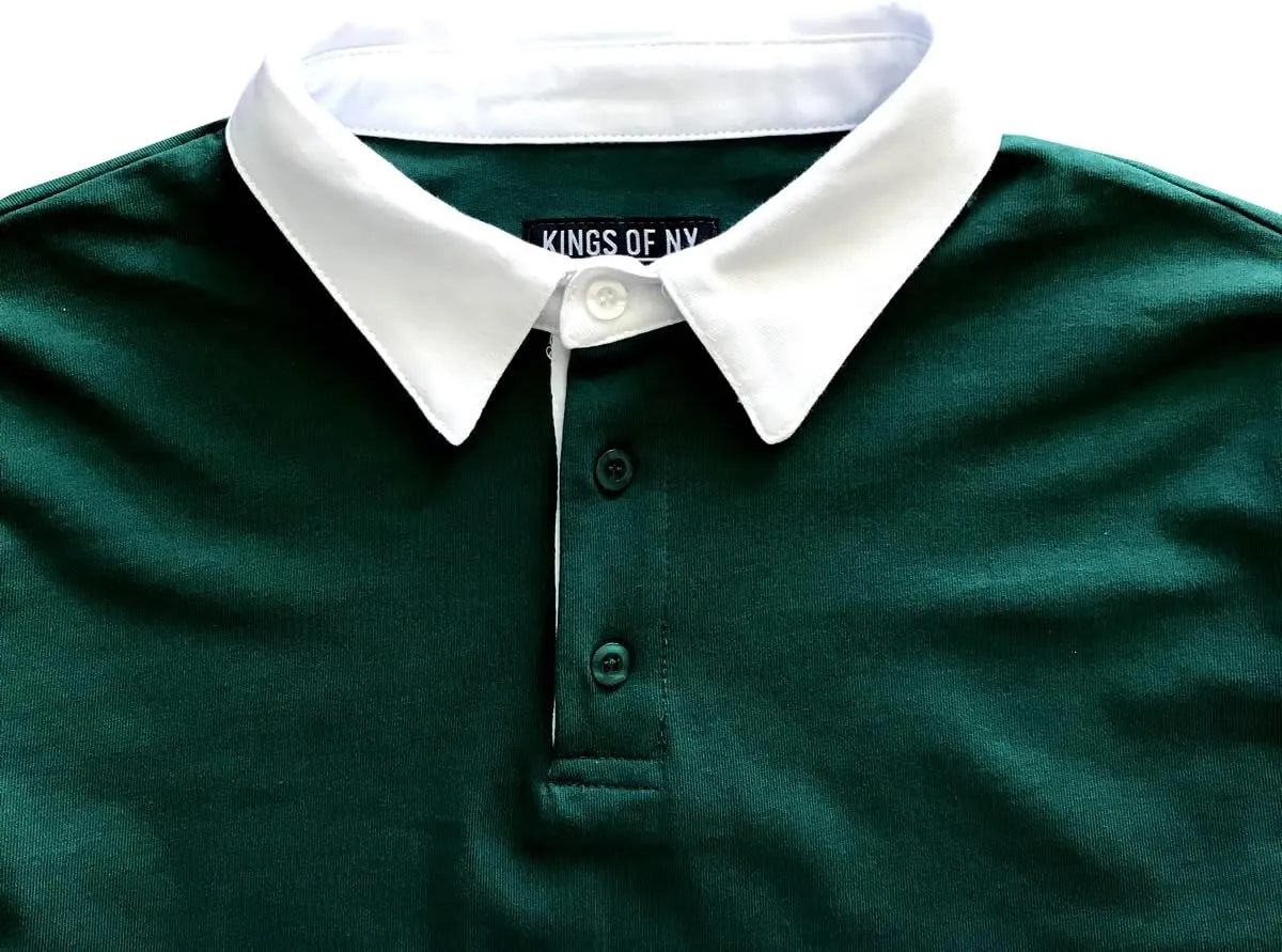 Kings Of NY Classic Mens Long Sleeve Sports Polo Rugby Shirt