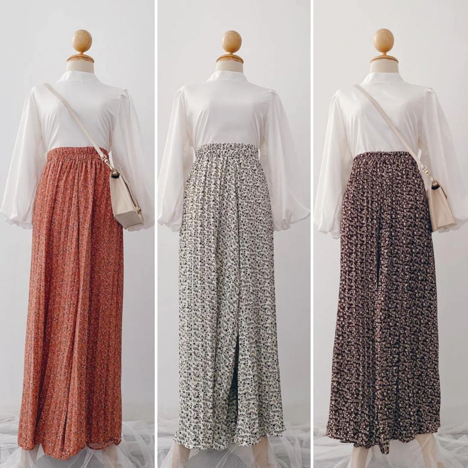 Korean Pleated pants - Floral