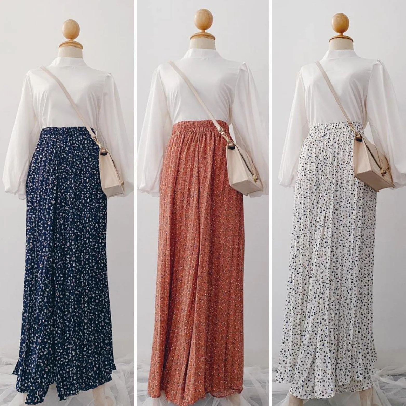 Korean Pleated pants - Floral