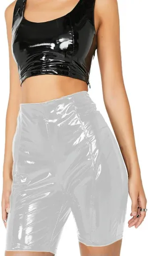 Lady Tight PVC Leather Shorts Womens High Waist Slim Motion Shorts Versatile Streetwear Plus Size Hot Pants