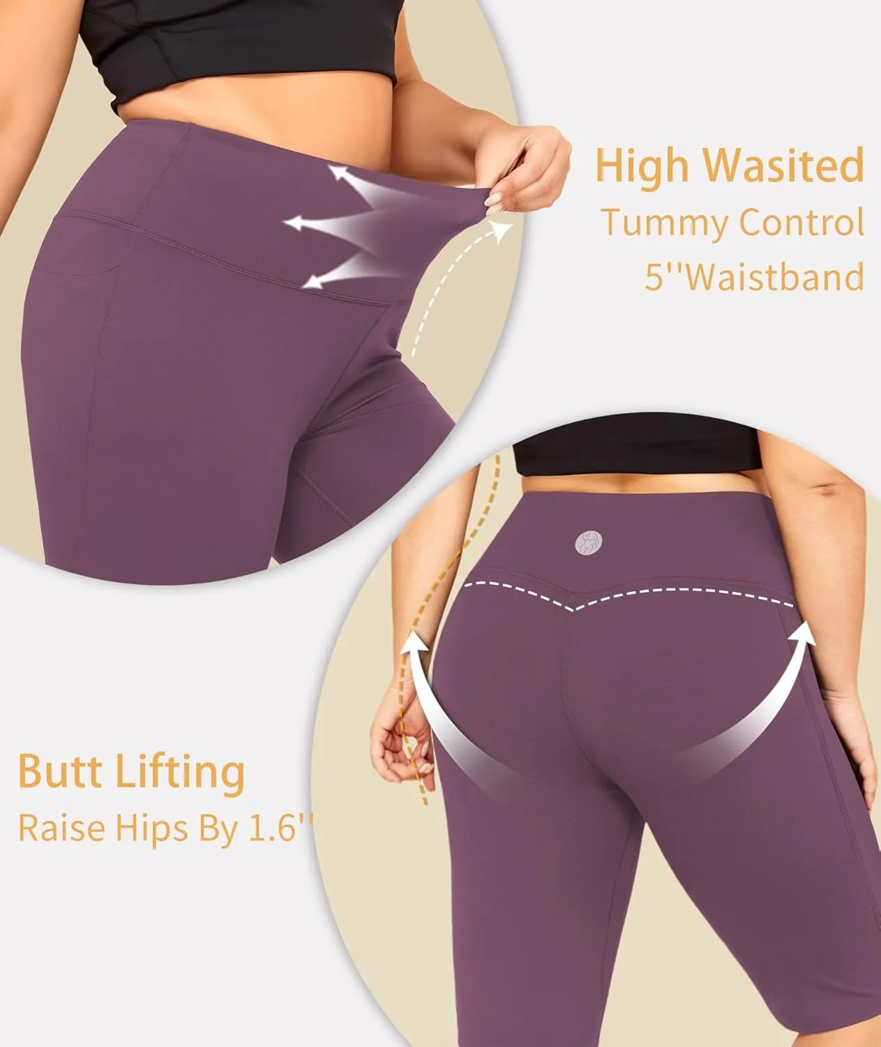 LALAGEN Women Plus Size Biker Shorts with Pockets - Tummy Control Gym Workout Running Yoga Volleyball Athletic Shorts