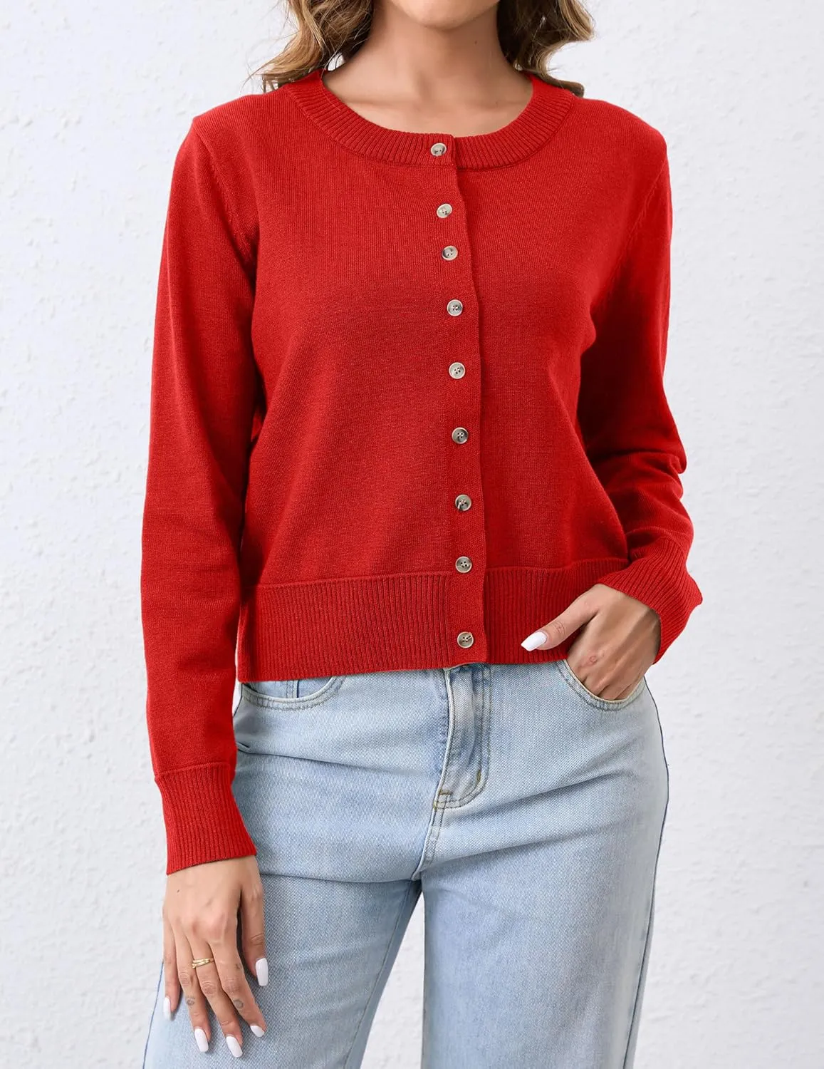 Leopard Cardigan Open Front Button Up Sweaters for Women Long Sleeve Shrug Cheetah Print Top Cropped Cardigan Jackets