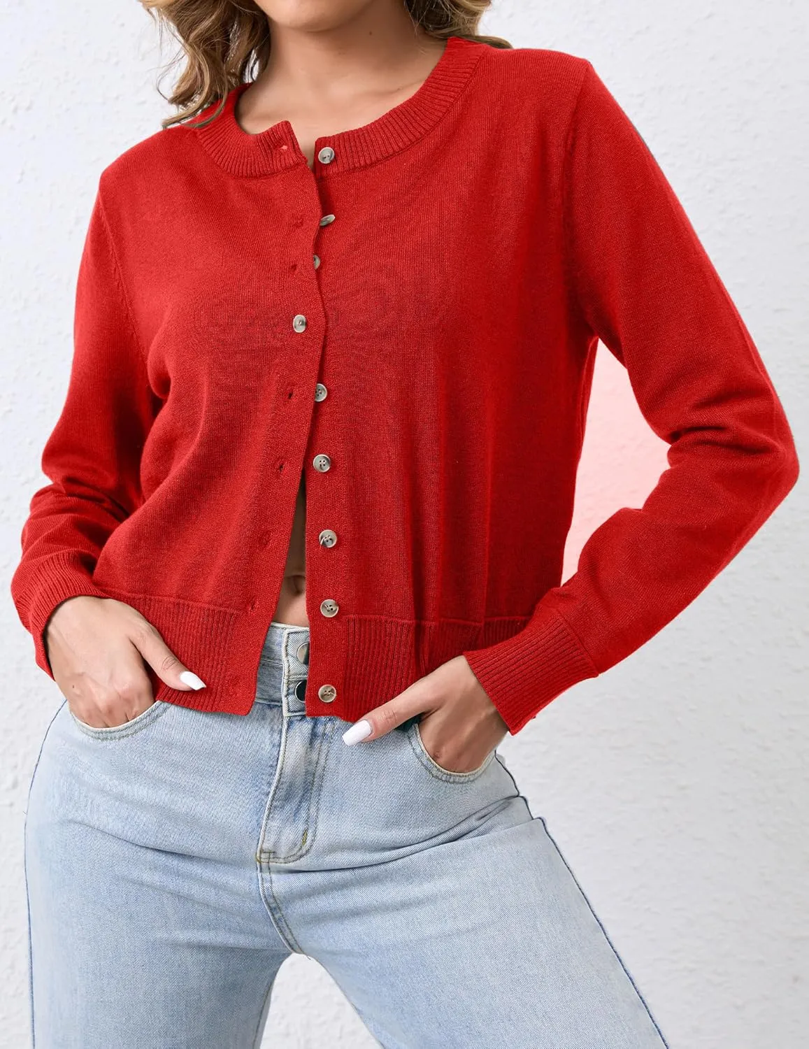 Leopard Cardigan Open Front Button Up Sweaters for Women Long Sleeve Shrug Cheetah Print Top Cropped Cardigan Jackets