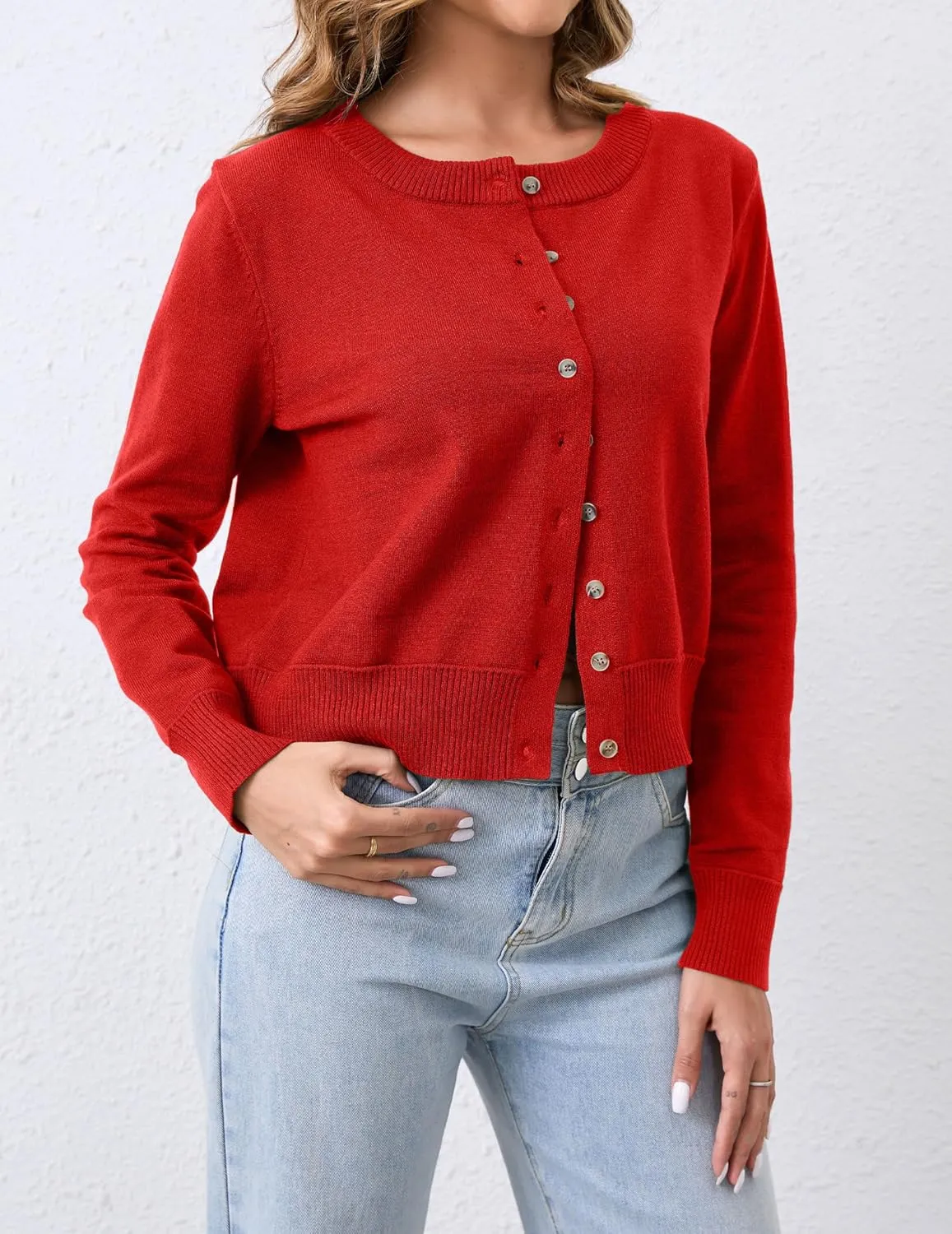 Leopard Cardigan Open Front Button Up Sweaters for Women Long Sleeve Shrug Cheetah Print Top Cropped Cardigan Jackets