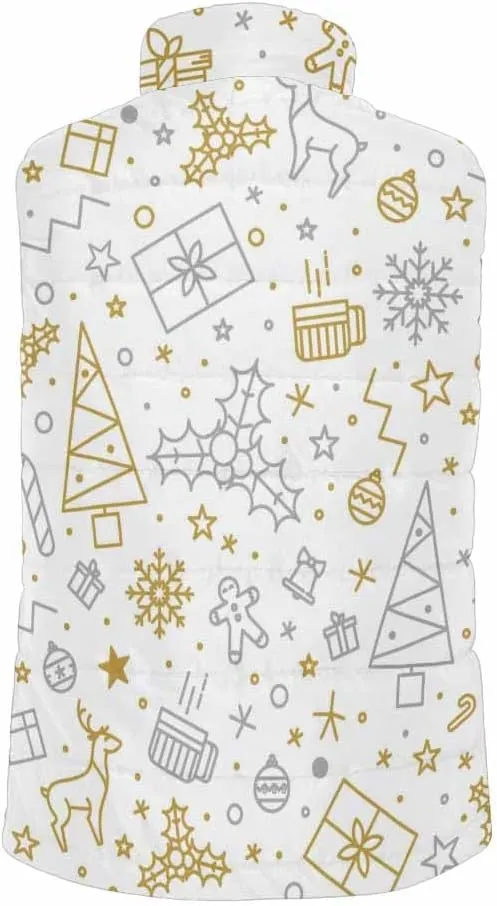 Lightweight Vest Men Hohoho Pattern Men'S Padded Cotton Puffer Vest Winter Sleeveless Jacket Coat Warm Outerwear