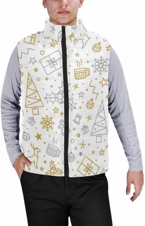 Lightweight Vest Men Hohoho Pattern Men'S Padded Cotton Puffer Vest Winter Sleeveless Jacket Coat Warm Outerwear