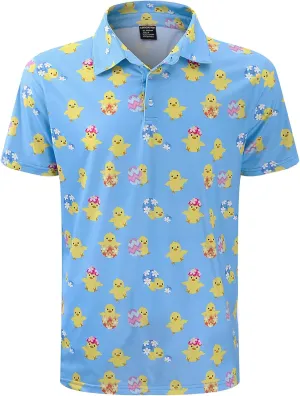 LINOCOUTON Men's Easter Day Short Sleeve Golf Polo Shirt