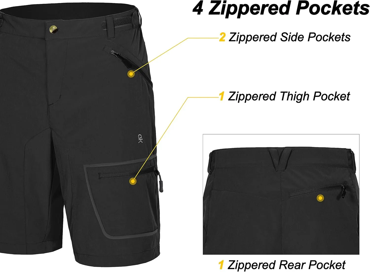 Little Donkey Andy Men's Lightweight Quick Dry Hiking Shorts Breathable Outdoor Cargo Shorts for Fishing Travel Casual