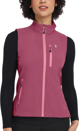 Little Donkey Andy Women's Lightweight Quick Dry Vest Summer Windproof Sleeveless Elastic Jacket for Golfing Cycling Running